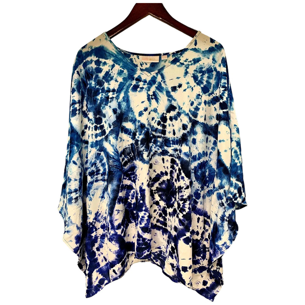 Belle by Kim Gravel Women's Woven Aloha Poncho Blue Lagoon - Regular